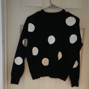 Polka Dot Black and White Sweater